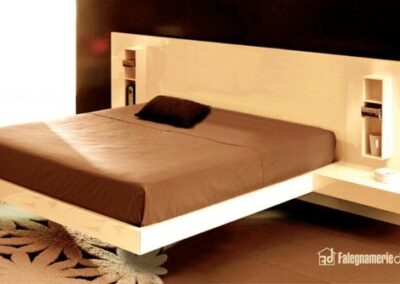 letto moderno con testata incorporata